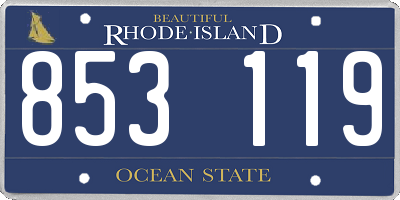 RI license plate 853119