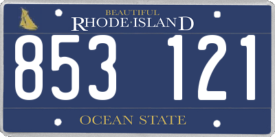 RI license plate 853121