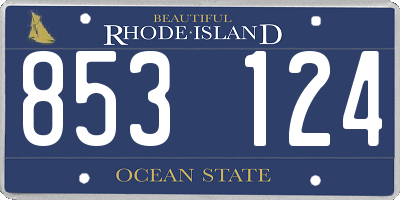 RI license plate 853124