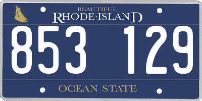 RI license plate 853129