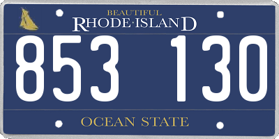 RI license plate 853130