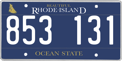 RI license plate 853131