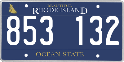 RI license plate 853132