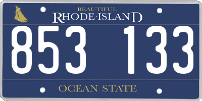 RI license plate 853133