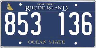 RI license plate 853136