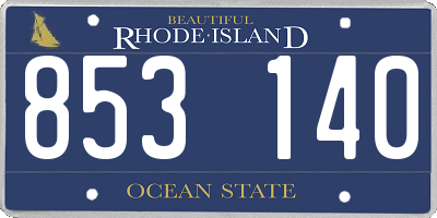 RI license plate 853140