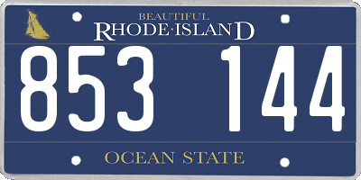 RI license plate 853144
