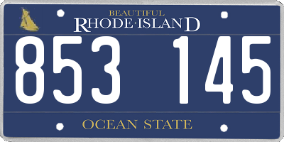 RI license plate 853145