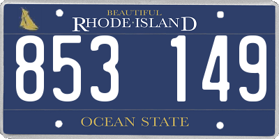 RI license plate 853149