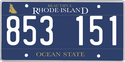 RI license plate 853151