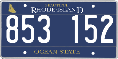 RI license plate 853152