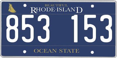 RI license plate 853153