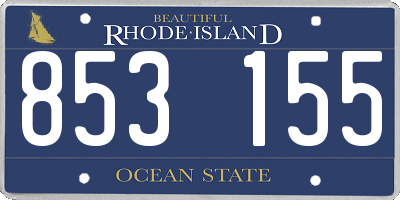 RI license plate 853155