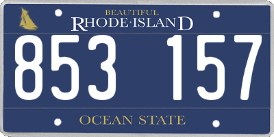 RI license plate 853157