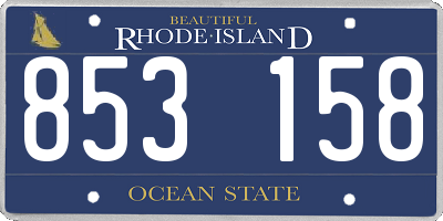 RI license plate 853158