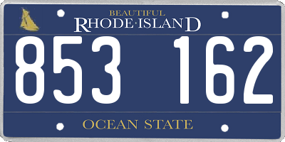 RI license plate 853162