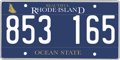 RI license plate 853165