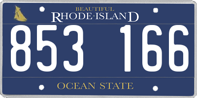 RI license plate 853166
