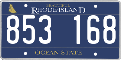 RI license plate 853168