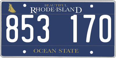 RI license plate 853170