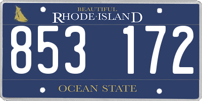 RI license plate 853172