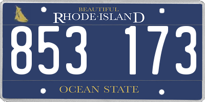 RI license plate 853173