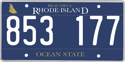 RI license plate 853177