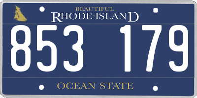 RI license plate 853179