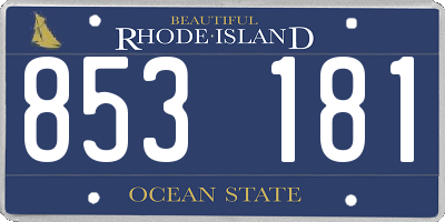 RI license plate 853181