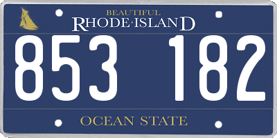 RI license plate 853182