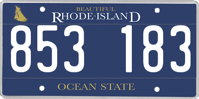 RI license plate 853183