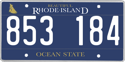 RI license plate 853184
