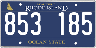 RI license plate 853185