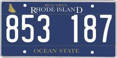 RI license plate 853187