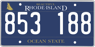 RI license plate 853188