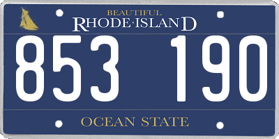 RI license plate 853190