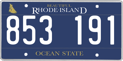 RI license plate 853191