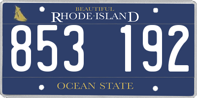 RI license plate 853192