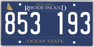 RI license plate 853193