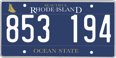 RI license plate 853194