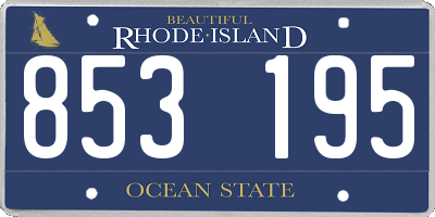 RI license plate 853195