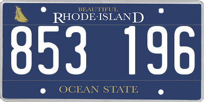 RI license plate 853196