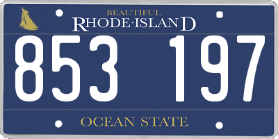 RI license plate 853197