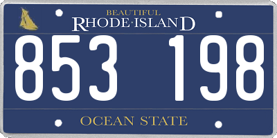 RI license plate 853198