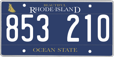 RI license plate 853210