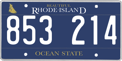 RI license plate 853214