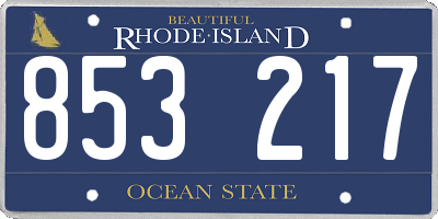 RI license plate 853217
