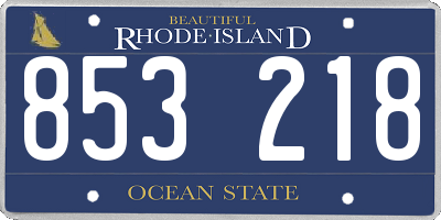 RI license plate 853218