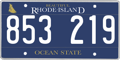 RI license plate 853219