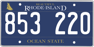 RI license plate 853220